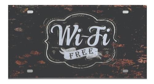 Imagen 1 de 2 de Cartel Chapa Wi-fi Free Con Relieve Bar Cerveceria Pv76