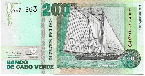 Cabo Verde. 200 Escudos. 1992. Pick 63. Unc S/c