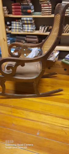 Silla Mecedora Hamaca Madera Esterilla Pana -no Envio-qr (Usado)