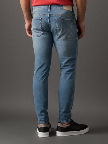 Calca Calvin Klein Masculina Super Skinny 5 Pockets Azul