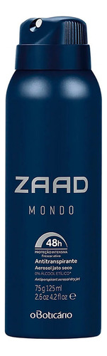 Desodorante Antitranspirante Aerossol Zaad Mondo 75g Fragrância Zaad ,Mondo