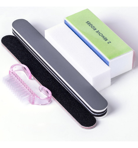 Juego De Limas Y Bloques De Protección Para Uñas, Kit De Her