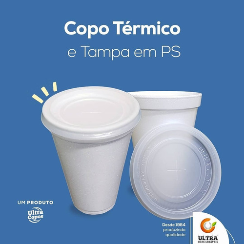 Imagem 2 de 9 de Copo Termico Isopor 300ml Com Tampa C/1000