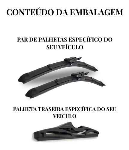3 Palheta Limpador Parabrisa Diant + Tras Renault Duster