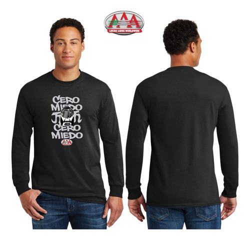 Playera Deportiva M Larga Hombre Lucha Libre Aaa 0 Miedo Pen