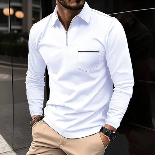 Camisa Deportiva De Manga Larga Con Bolsillo Con Cremallera