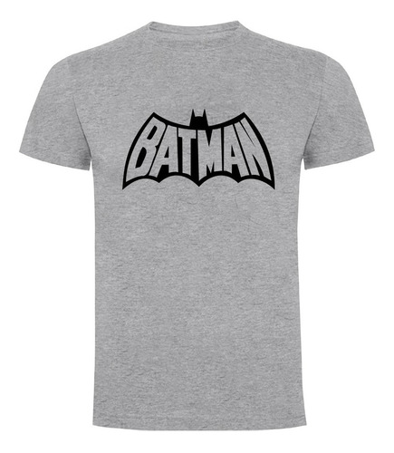 Polera Algodón Gris Batman Retro