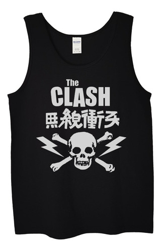 Polera Musculosa The Clash Skull Logo Japon Punk Abominatron