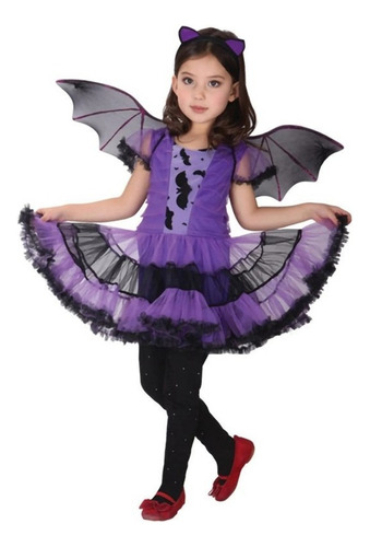 Vestido De Princesa Vampiro Con Murciélago Morado Para Cospl