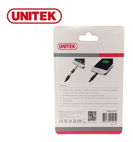 Nuevo Adaptador Usb Type C A Micro Usb Sincronizador Y Carga