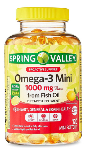 Omega 3 Spring Valley 1000mg 120 G - Unidad a $1158