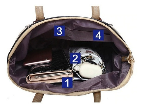 Set 6 Bolsas Cuero Sintetico Moda Dama Mujeres Cosmetiquera