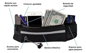 Riñonera Running Deportes Celular Impermeable Porta Botella