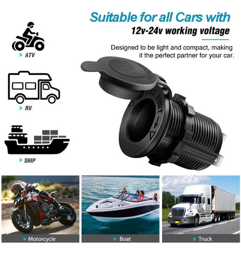 Kit Enchufe Toma 12v 24v Auto Bus Camión Camper Embarcación