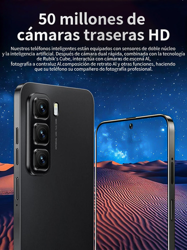 2025 El Más Populares Smartphone Dual Sim Hot 50 Pro+ Android 14 7.3 Pulgadas Pantalla 16gb Ram 512gb Suppora 4g/5g Red Wifi Teléfono Phone Con Gps