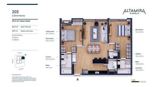 Imagen 12 de 12 de Apartamento Amplio 2 Dorms 3 Baños Malvín Playa Honda Altamira Rambla