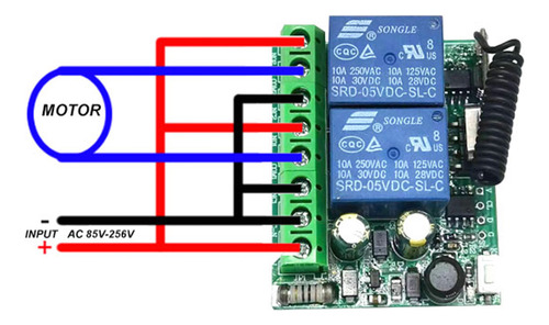 Interruptor Receptor De Control Remoto De 433 Mhz Para Puert