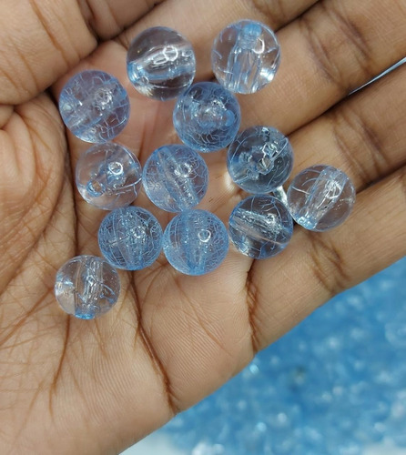 Miçanga - Missanga Conta Resina Passante 500g Aprox 500 Unid Comprimento 10 Mm Cor Azul