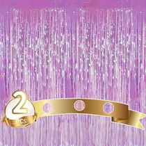 Comprar Cortinas Con Flecos De Aluminio Toniful Purple, 2 Unidades,