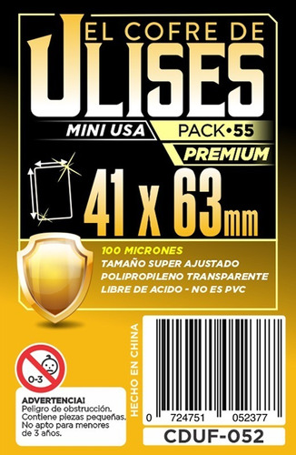 Protectores 41x63mm Am Mini (100 Micr) Cofre De Ulises X55