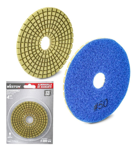 Almohadilla De Diamante Para Pulido 4'' G50 Weston Z-19100 Color Azul
