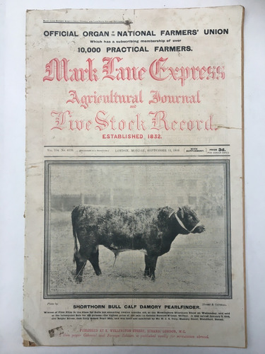Rural. Mark Lane Express Agricultural Journal. 2 Nºs. 1908