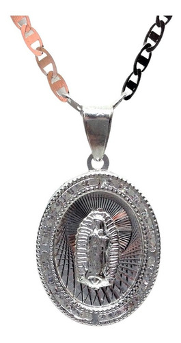 Medalla Virgen De Guadalupe Forma Ovalada Mediana (dplata)