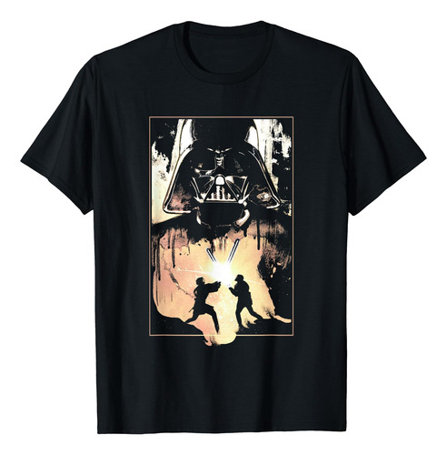 Playera Con Silueta De Batalla De Anakin Skywalker Y Obi-wa