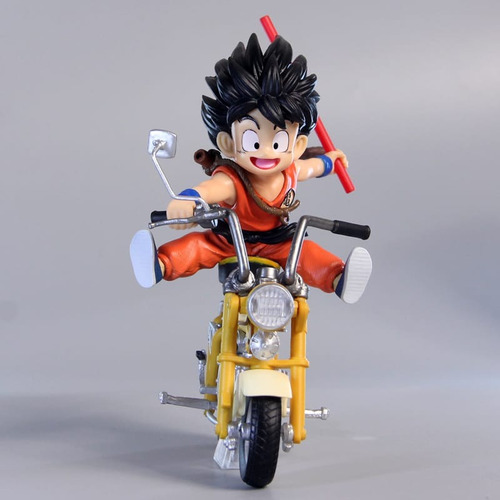 Miniatura Criança Son Goku Na Motocicleta Dragon Ball 15cm