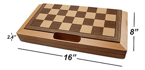 Juegos De Mesa De Ajedrez Plegable De Madera 3 En 1