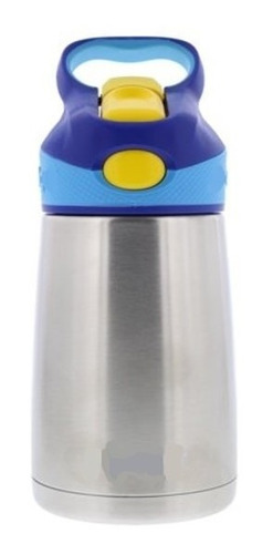 Termo Tipo Contigo 480ml Para Niños Acero Amarillo Azul
