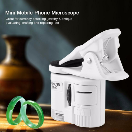 Lupa Microscopio Lente Clip Celular Smartphone 60x 9595 Led
