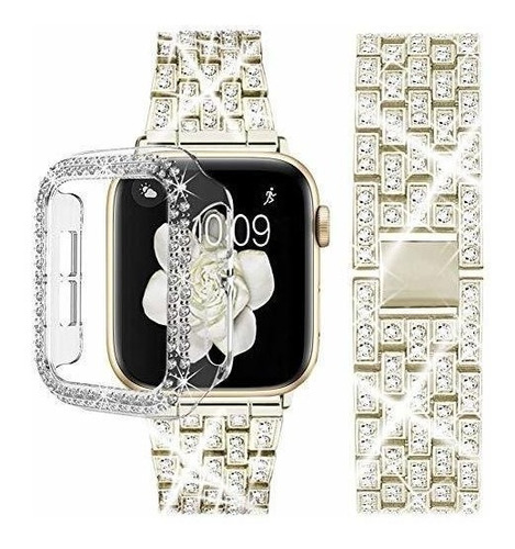 Malla Diamantes Imitacion Para Apple Watch De 38mm -champan 