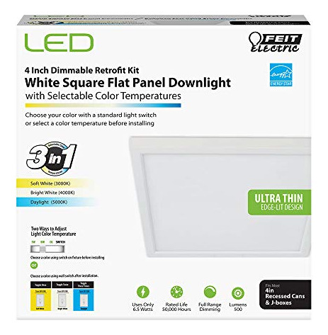 Panel Led Cuadrado 4x4 Pulgadas Regulable 3 En 1