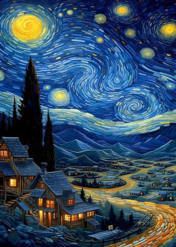 Hh F Kits De Pintura De Diamante 5d Noche Estrellada 30 X 40