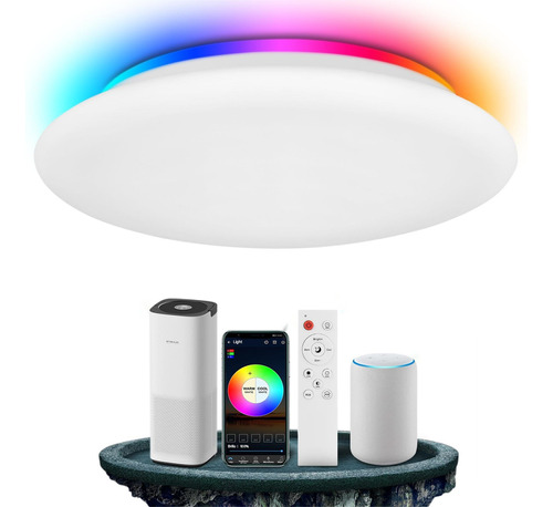 Lámpara De Techo Inteligente Wifi Led Moderna 28w 30cm