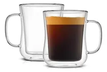 Comprar Joyjolt Tazas De Café De Vidrio De Doble Pared, Juego De 2 Tazas De Café De 13.5 Onzas, Taza De Café Aislada, Taza De Capuchino, Taza De Café Con Leche, Vasos Que No Sudan, Tazas Transparentes Para