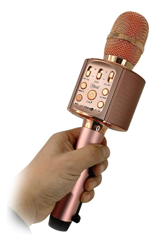 Microfono Karaoke Mlab Lil Voice 2 8911 Con Bluetooth Rosado