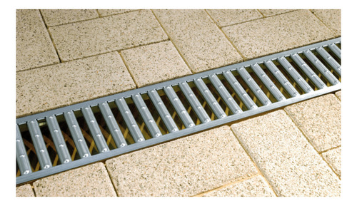 Rejilla Galvanizada + Canal Hexaline Plástico Aco 2mt