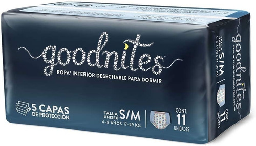 Goodnites Calzones Desechables Para Dormir 4/8años S/m 11p