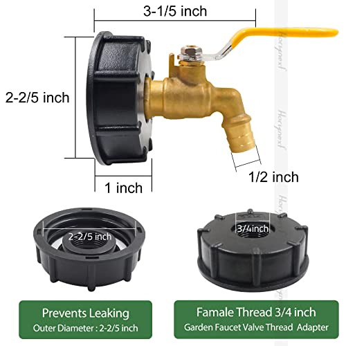 Adaptador De Tanque Ibc Y Grifo De Agua Horiznext 275, 330 G