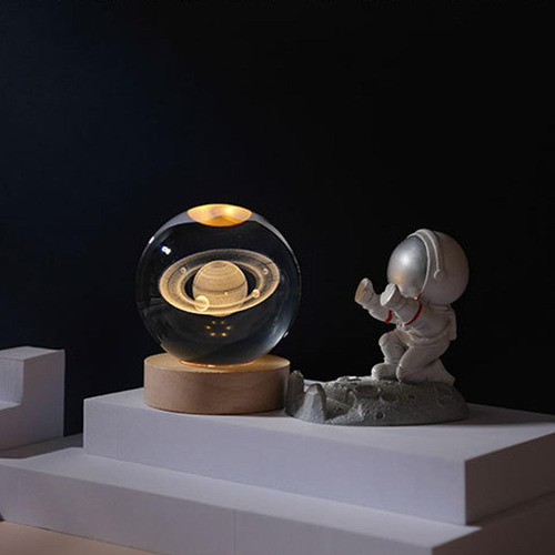 I Lámpara De Noche De Bola De Cristal 3d Diámetro De: 6 Cm