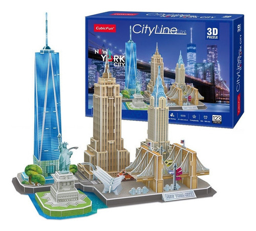 Quebra Cabeça 3d Puzzle City Line Cidade De Nova York Mc255h