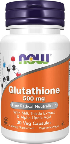 Glutation 30 Cap 500 Mg Now - Unidad a $5363