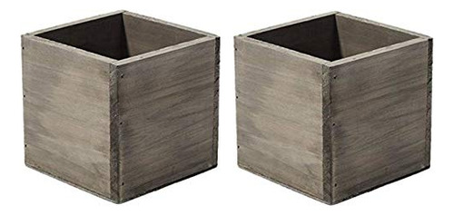 Macetas Cuadradas Rústicas De Madera De 4  Forro De Pl...