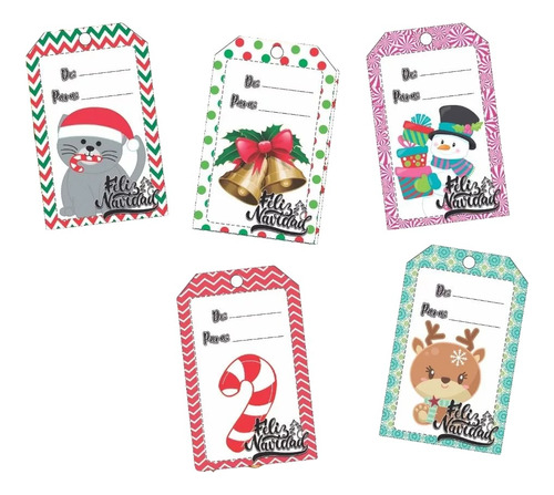 Tags Imprimibles Navidad Regalos Nombre Editable