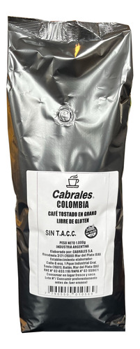 Cafe Grano Cabrales Colombia Tostado 1kg Sin Tacc Sin Azucar