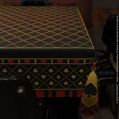 Toalha De Mesa Jogo De Cartas Poker Truco Baralho Quadrada 150x150cm Aveludada