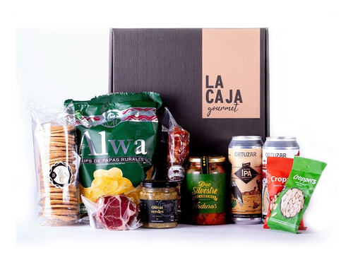 Box De Regalo Picada Gourmet Con Cerveza Artesanal Caja Río