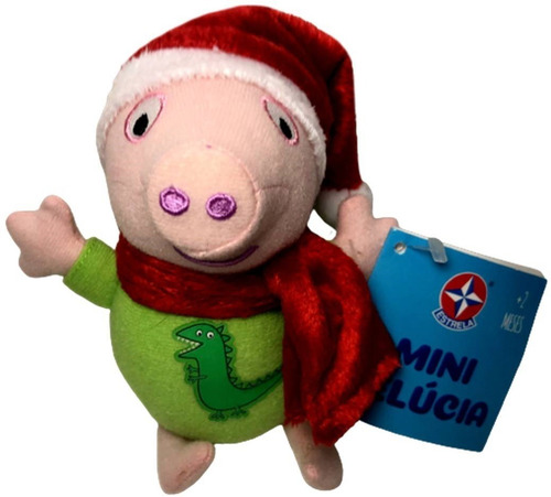 Imagem 2 de 5 de Edição Natal - Mini Boneco Pelúcia Porco George Pig Original